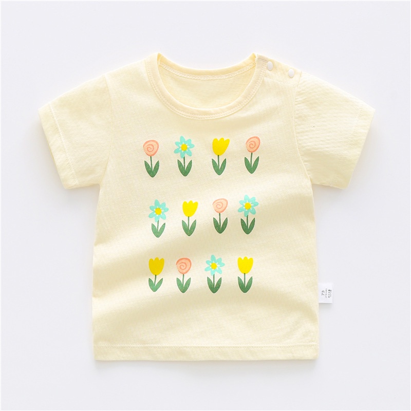 Áo Thun Cotton Tay Ngắn Mùa Hè 1018 Cho Bé Trai Bé Gái