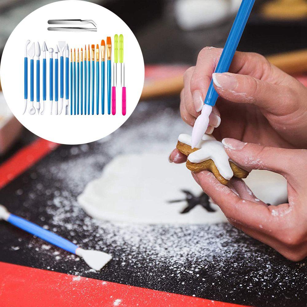 Set 24 / 24 Bút Trang Trí Bánh Quy / Đồ Gốm Sứ DIY