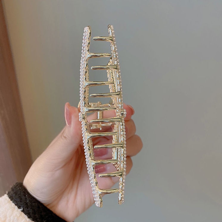 Kẹp Tóc Càng Cua Đính Ngọc Trai Giả Lưng Cao Thời Trang Xuân Hè Cho Nữ