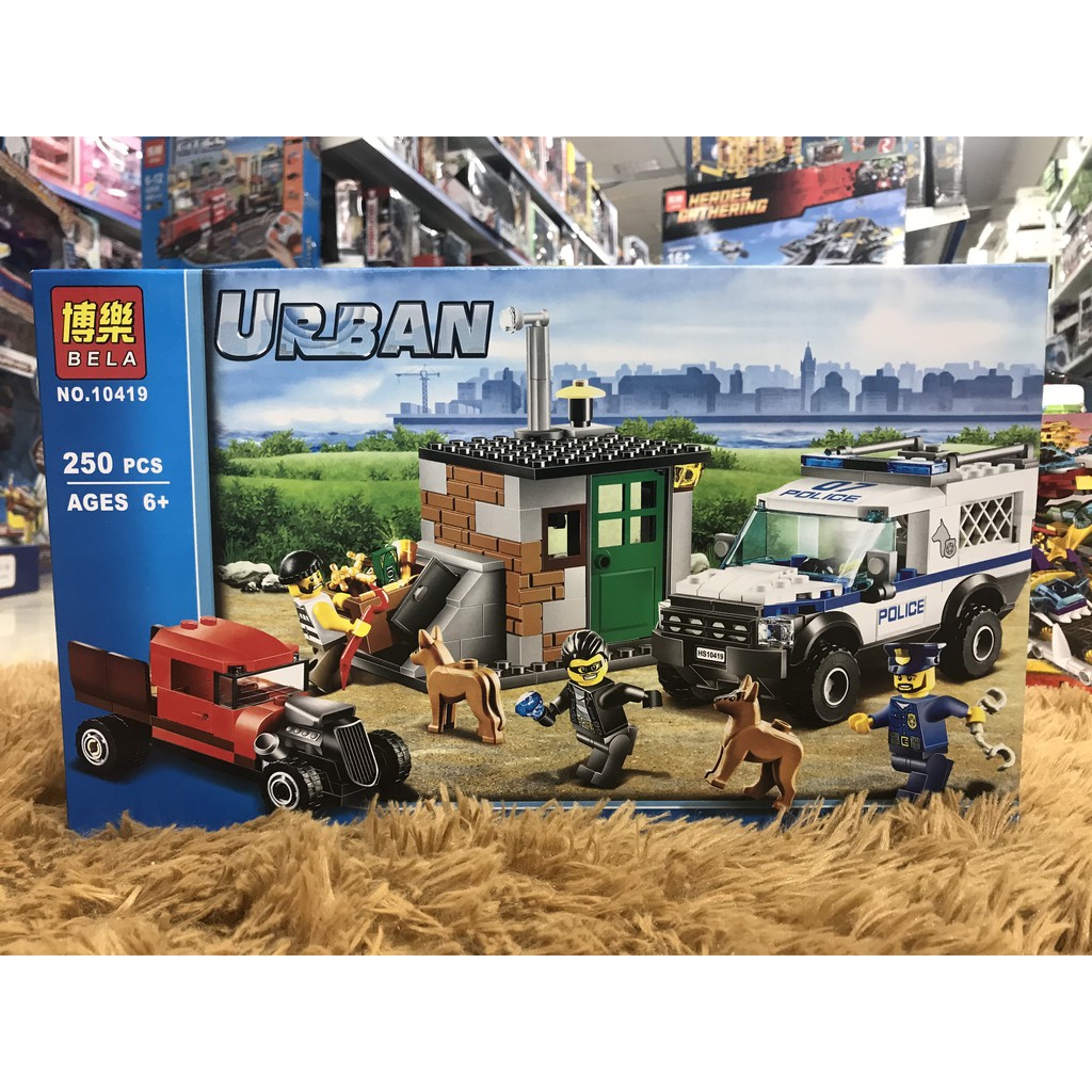 Đồ chơi lego xếp hình lắp ráp urban biệt đội chó cảnh sát 250 pcs no.10419