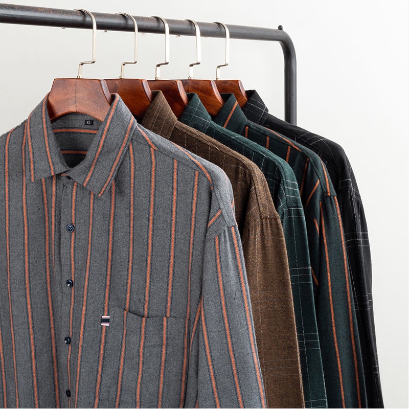 Áo Sơ Mi Ca Rô Dài Tay Dáng Rộng Thời Trang Hongkong Cá Tính Dành Cho Nam Trung Niên 2022