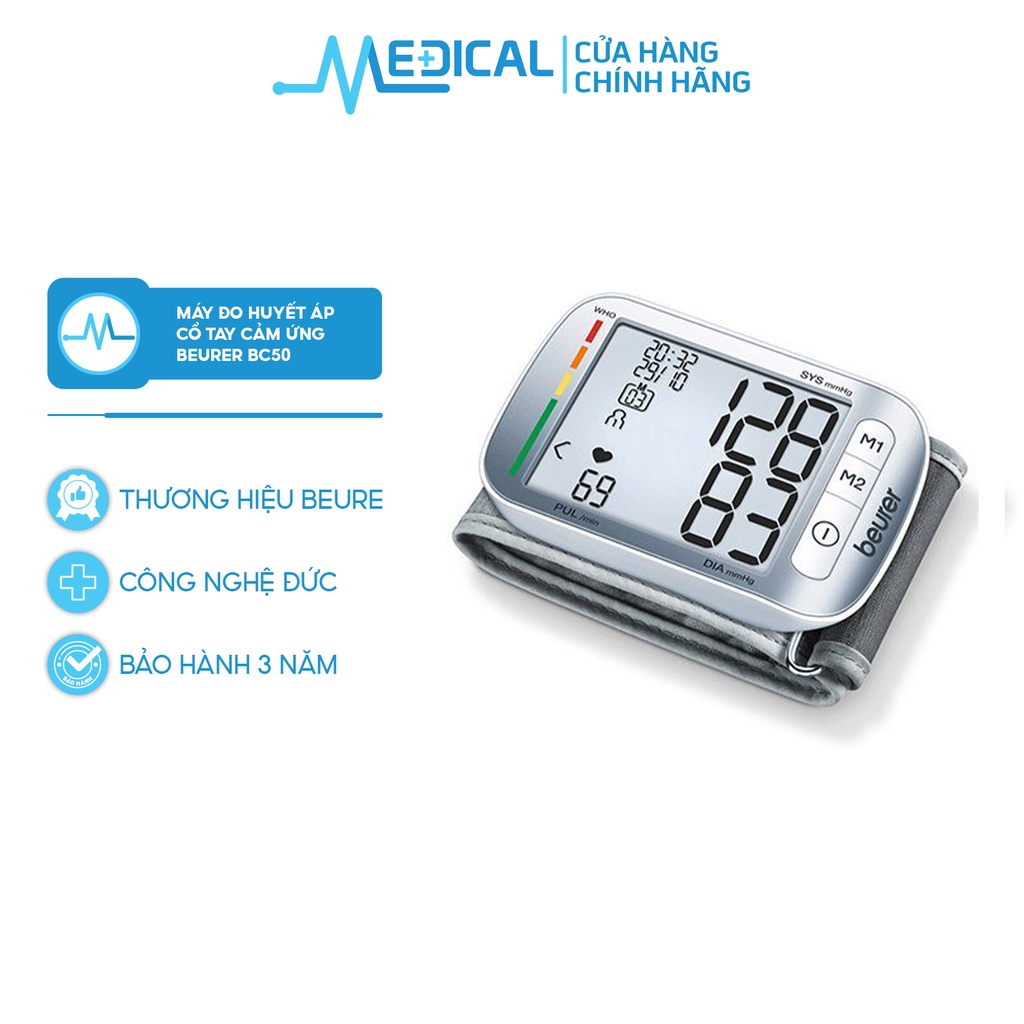 Máy đo huyết áp điện tử cổ tay cảm ứng BEURER BC50 sử dụng pin - MEDICAL