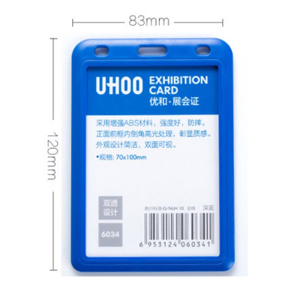 [ HCM ] Thẻ đeo bảng tên nhân viên văn phòng nhựa cao cấp và thời trang 2 mặt SIZE LỚN 70X100 MM UHOO 6034