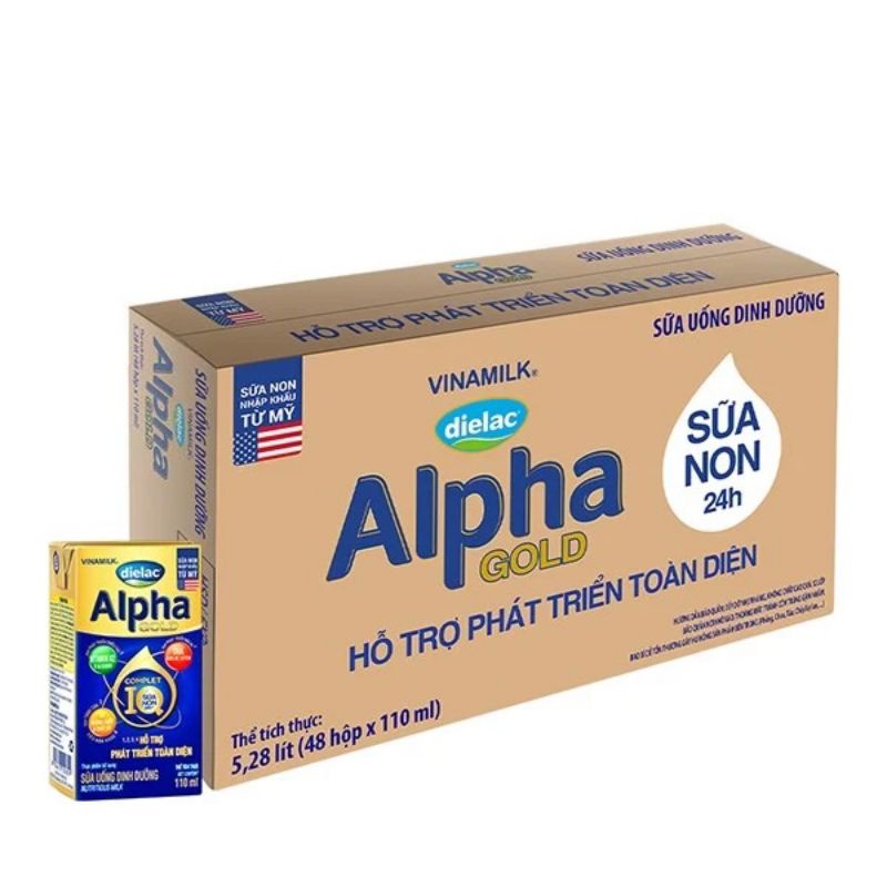 Sữa bột pha sẵn dilac Alpha gold 110ml 48 hộp 1 thùng(sữa non)
