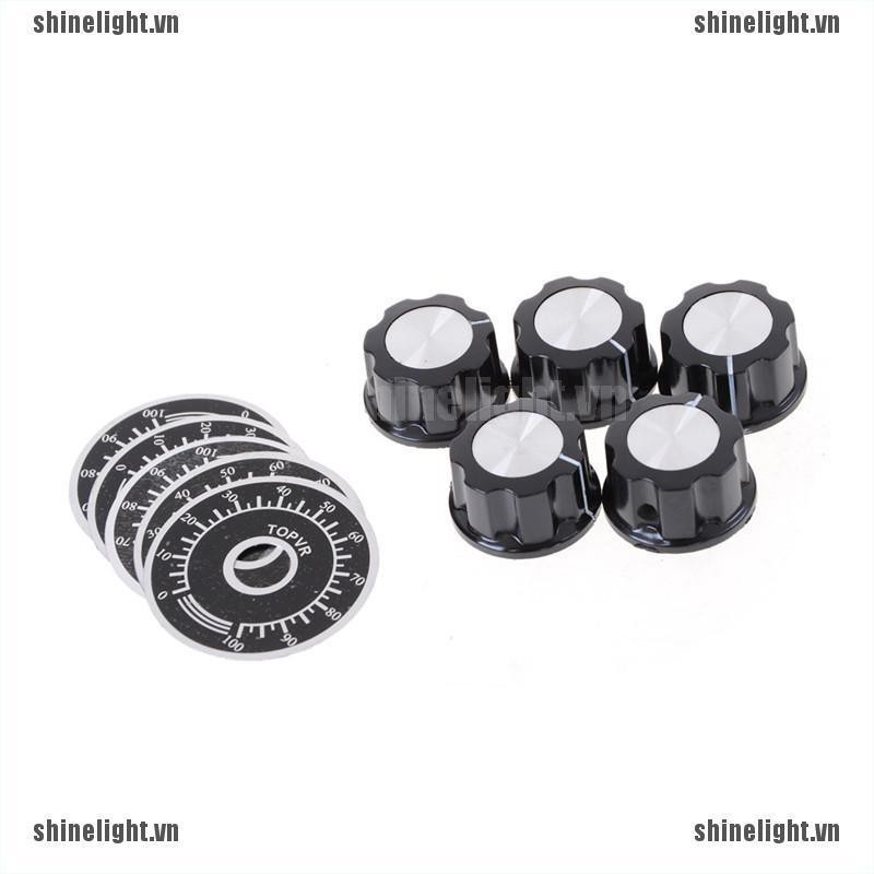 Bộ 5 Núm Xoay Màu Đen + 5 Đĩa Đo Lường
