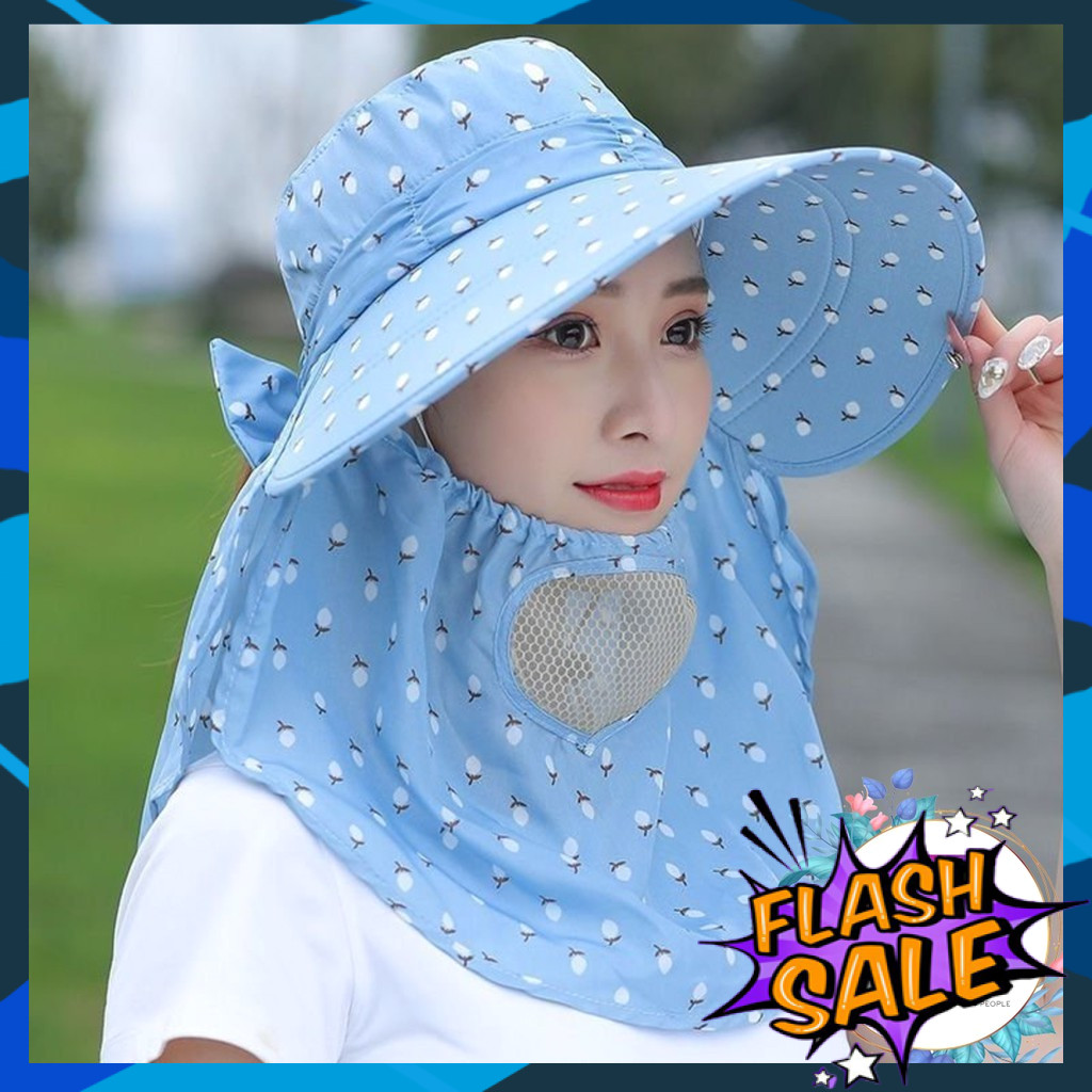 Mũ Nón rộng vành có khẩu trang 2 lớp bảo vệ sức khỏe mũ che nắng kèm dây thắt dễ dàng sử dụng 🌻CÓ SẴN🌻