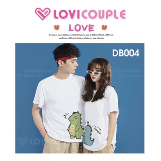 [Dòng Cao Cấp] Áo Thun Cặp Khủng Long Ham Ăn DB004