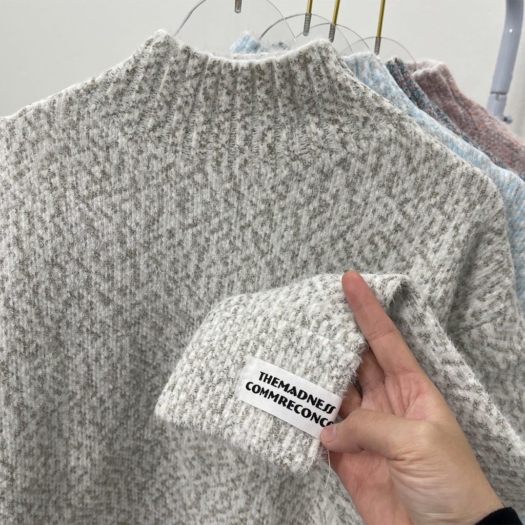 Áo len lông cừu cổ 3 phân trơn len dày Quảng Châu form rộng dài tay LCT-1 | BigBuy360 - bigbuy360.vn