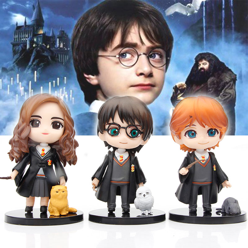 Set 3 Mô Hình Nhân Vật Phim Harry Potter 10cm Trang Trí Bánh