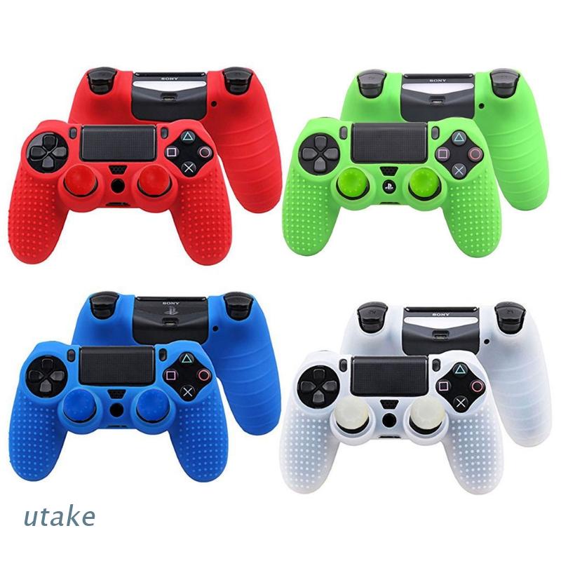 Vỏ bọc silicon Utake chống trượt và 2 nắp cần điều khiển cho 4 tay cầm PS4