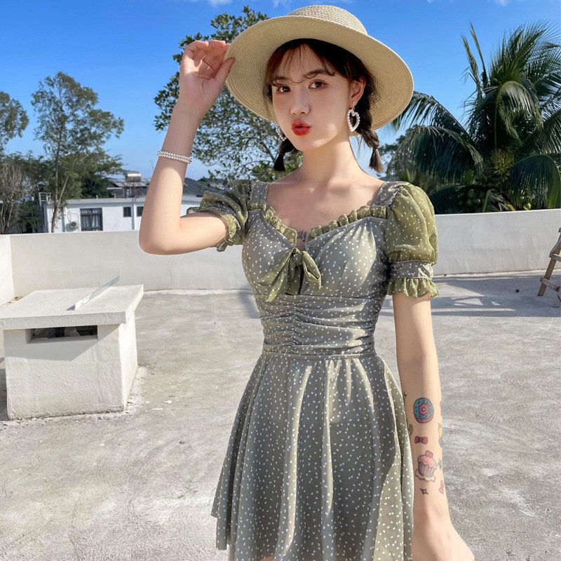 Bộ Đồ Bơi Một Mảnh Dáng Ôm Thời Trang Mùa Hè Hàn Quốc Quyến Rũ Cho Nữ
