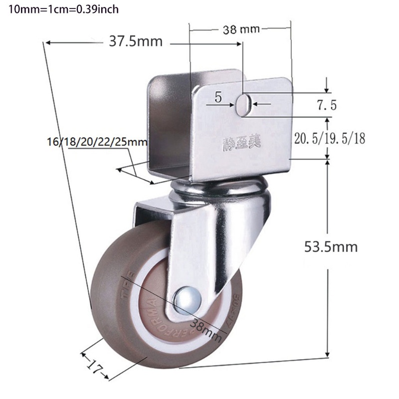 Bánh Xe Chống Dầu Dùng Cho Sàn Nhà Laminate Vinyl