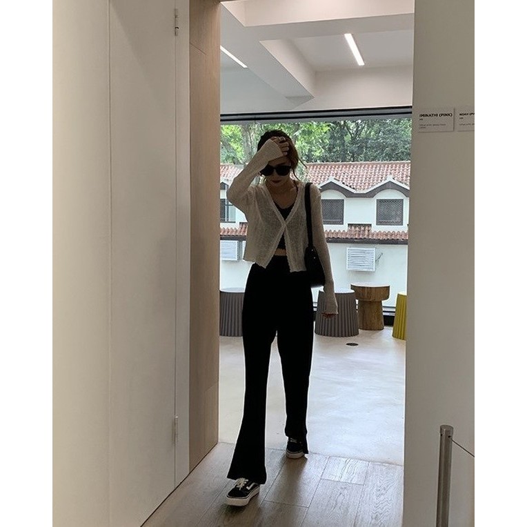 [SẴN XANH+ĐEN SỐ LƯỢNG ÍT] Áo cardigan mỏng nhẹ 1 cúc style ulzzang Korea (trắng/đen/xanh) | BigBuy360 - bigbuy360.vn