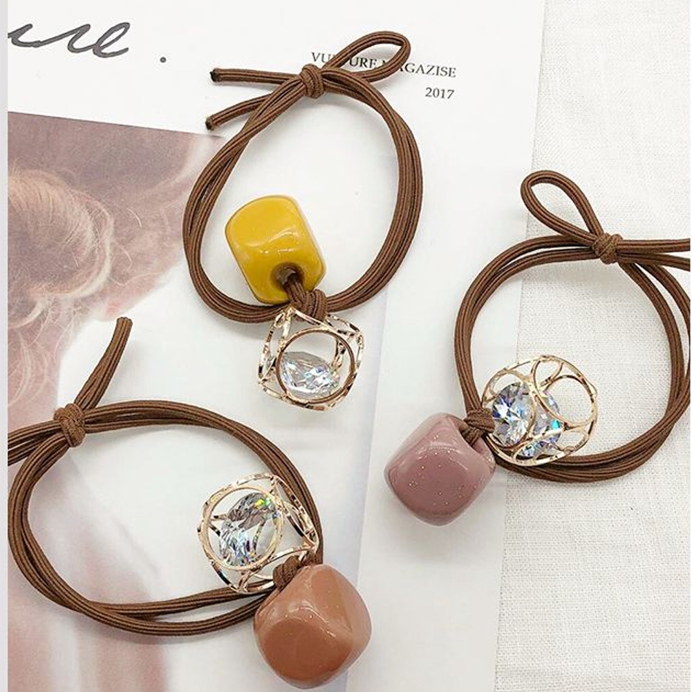 Dây buộc tóc đính kim cương nhân tạo thời trang cho nữ