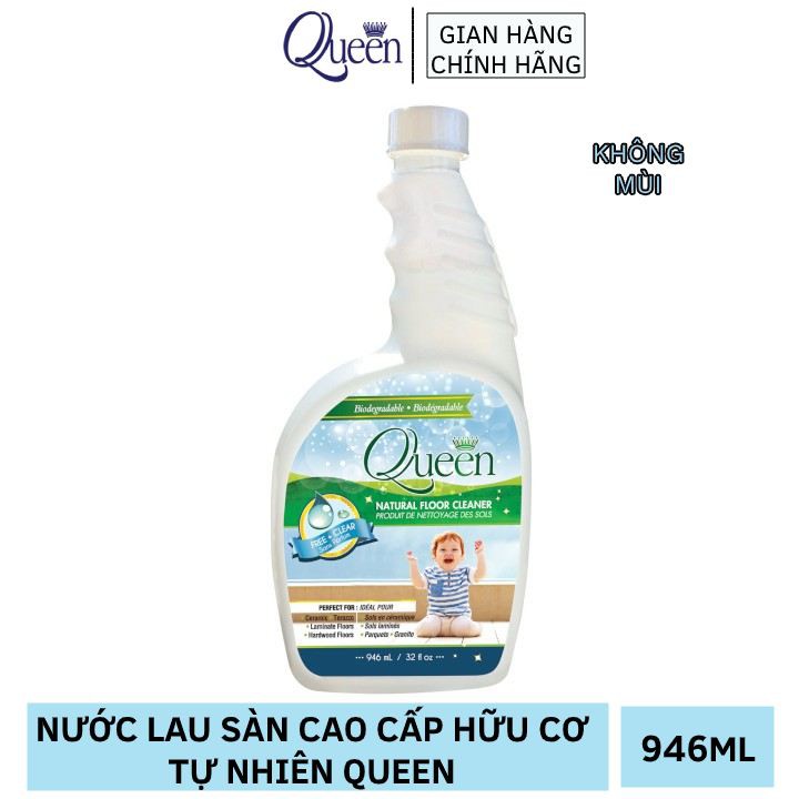 [Combo Tiết Kiệm] Nước giặt 8x Queen Không Mùi & Nước lau sàn Queen Không Mùi 500ml + 946ml Tặng Nước rửa chén Queen 800