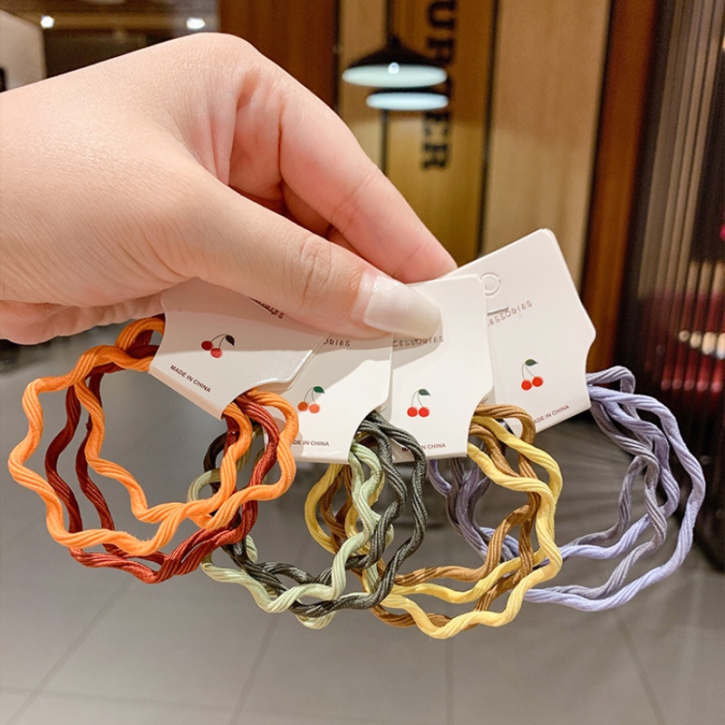 Dây buộc tóc gợn sóng đơn giản phong cách Hàn Quốc