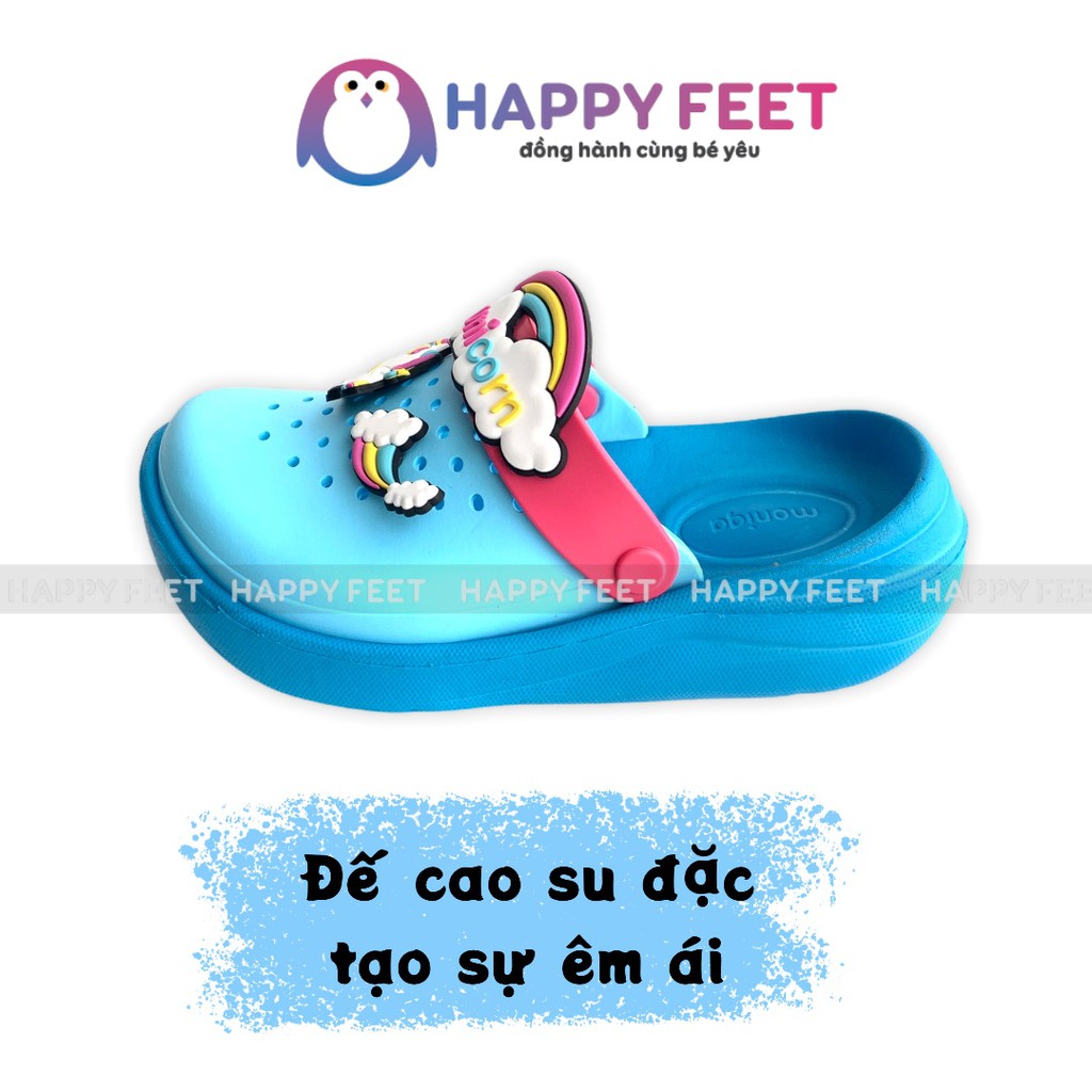 Dép sục trẻ em chính hãng Monobo Thái Lan siêu êm chống trơn trượt cho bé trai bé gái 4- 10 tuổi - Happy Feet DN01Uni