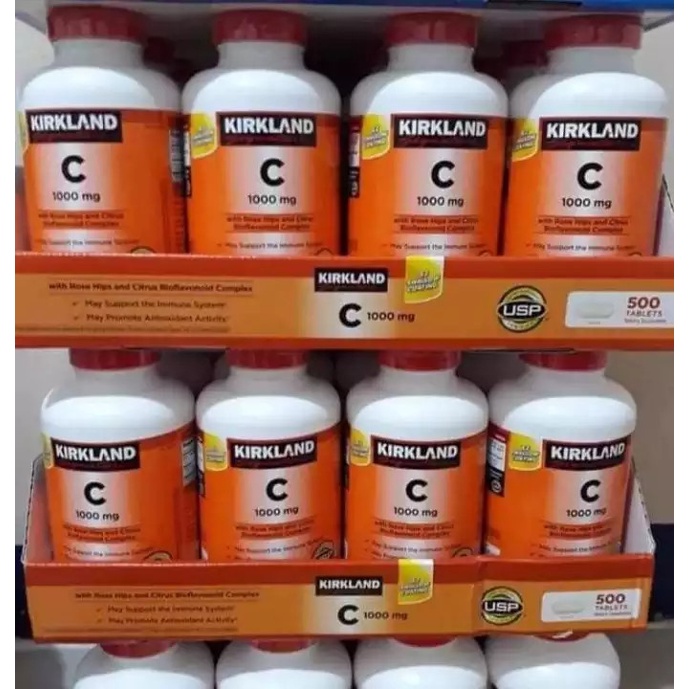 ❤️ [Quận 3] [Date 1/2025] Vitamin C 1000mg Kirkland Rose Hips citrus bioflavonoid Complex Mỹ Hộp 500 viên