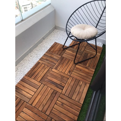 Combo 10 tấm lót sàn vĩ nhựa 6 nan gỗ tự nhiên dùng cho trong nhà,ngoài trời gỗ 12li cam kết chuẩn