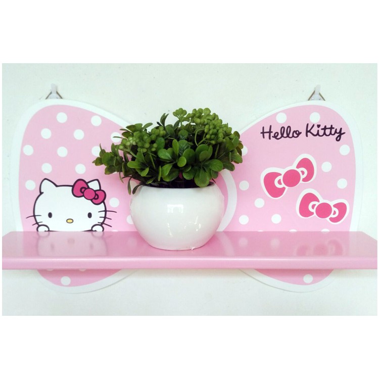 Kệ nhựa 3 tầng hình Hello Kitty / Kệ gỗ treo tường Hello Kitty KT098