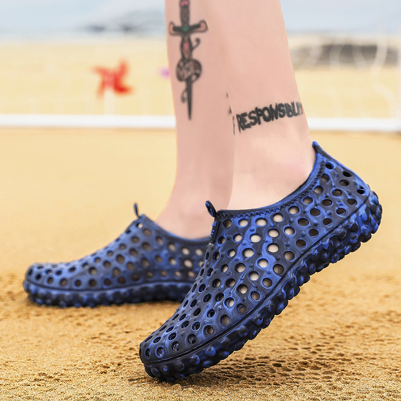 Giày Crocs Thoáng Khí Họa Tiết Rằn Ri Thời Trang Mùa Hè Cho Nam Size 39-45