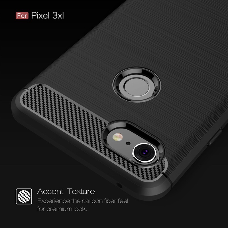 Ốp điện thoại sợi Carbon mềm chống trầy cho Google Pixel 3 XL