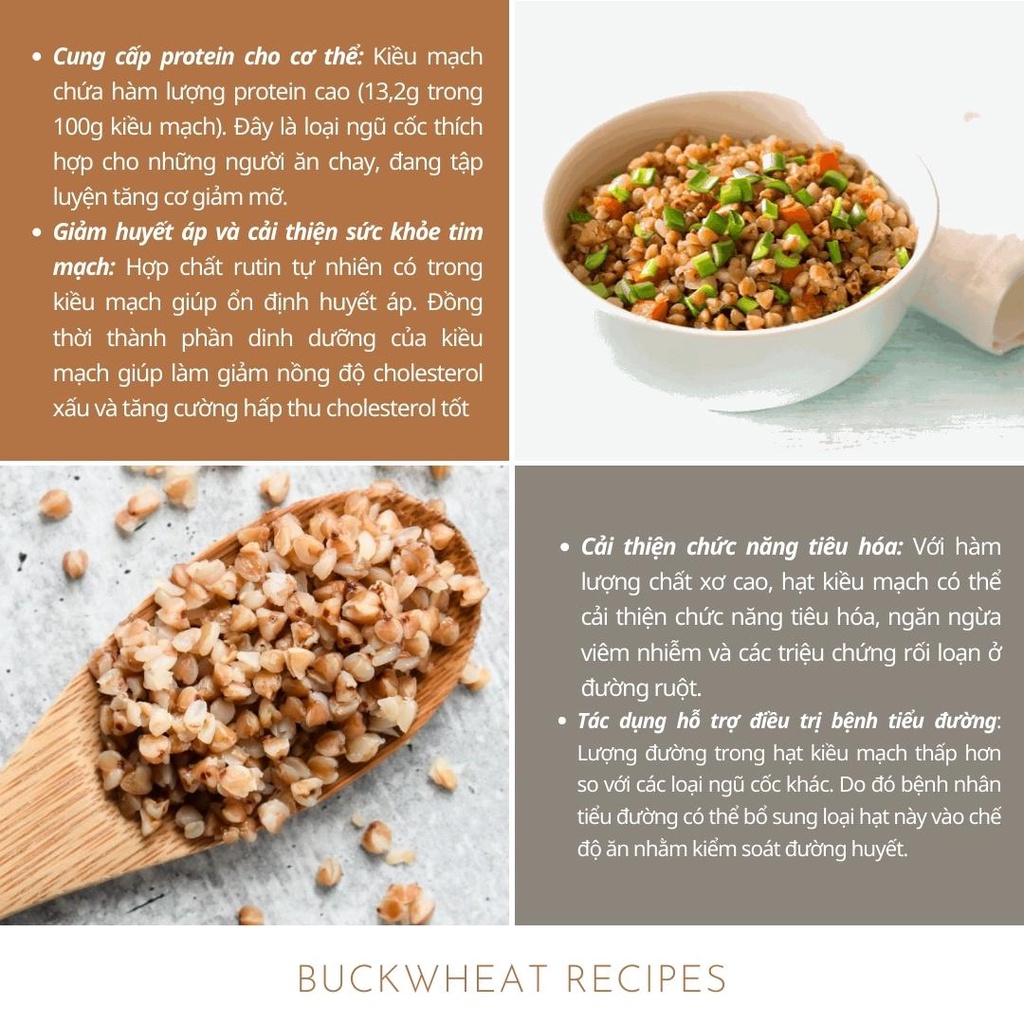 Hạt kiều mạch dành cho người ăn kiêng, tiểu đường, giảm cân 400G/800G (buckwheat/гречка)