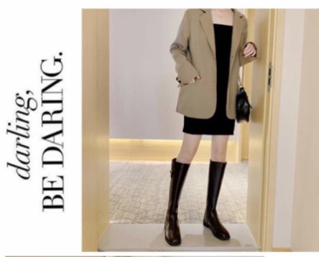 (Kèm ảnh thật) CÓ SẴN Bốt đùi da lì nữ gót 3cm | BigBuy360 - bigbuy360.vn