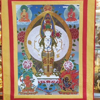 Tranh Thangka Quan Âm Thập Nhất Diện