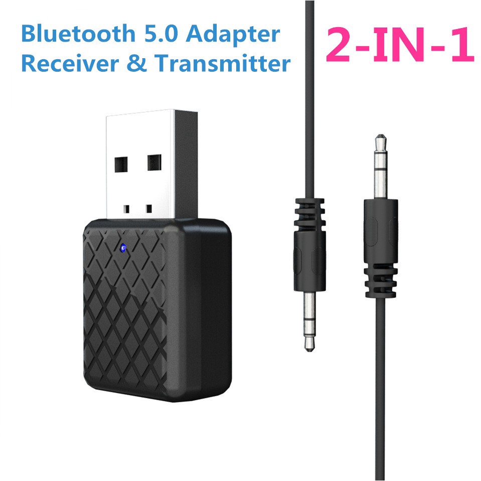 Đầu điều hợp âm thanh thu tín hiệu bluetooth 5.0 cắm AUX 3.5mm và USB