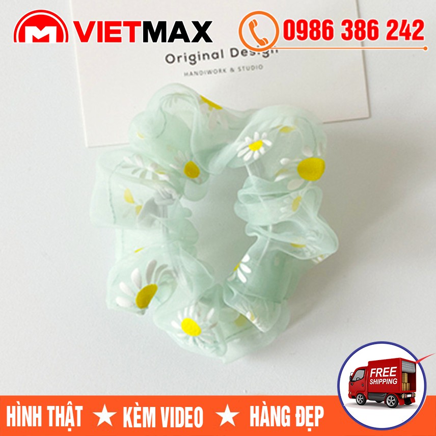 [MUA GIÁ SỈ] Dây Buộc Tóc Scunchies Vải Hoa Cúc - Cột Tóc Vải Hoa Cúc Thời Trang Loại Đẹp