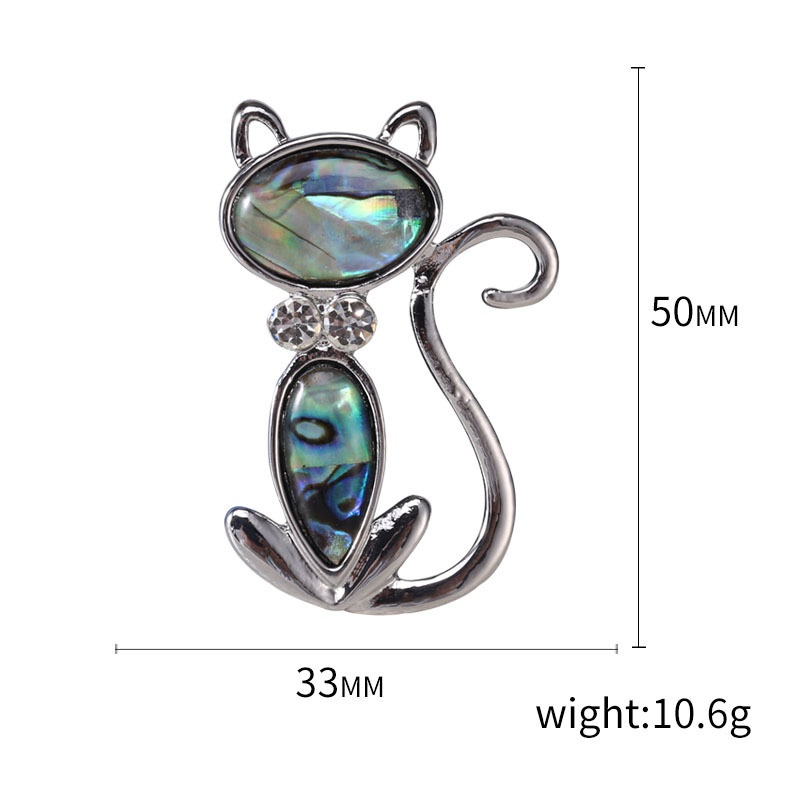 Ghim Cài Áo Hình Mèo Vỏ Sò Ngộ Nghĩnh