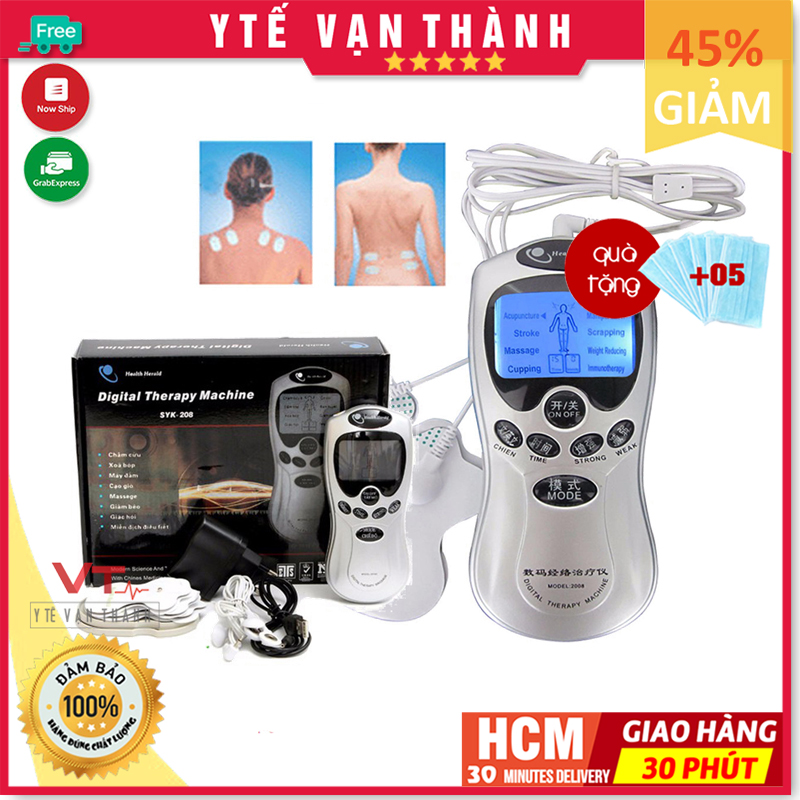 ✅ [BH 6 THÁNG] Máy Massage Dán Xung Điện 4 Miếng Dán Digital Therapy Machine SYK-208 (Mát xa, Massa) -VT0089