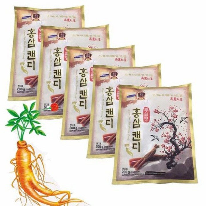 Kẹo sâm cành đào Hàn Quốc gói 200gr