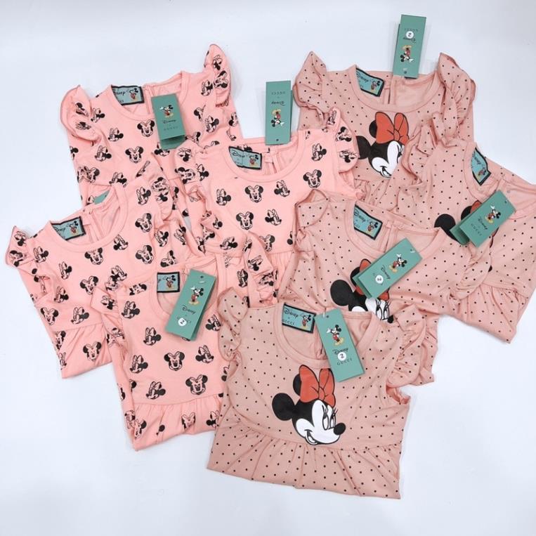 SÉT 2 VÁY HÌNH MICKY HỒNG BÈO VAI CHO BG