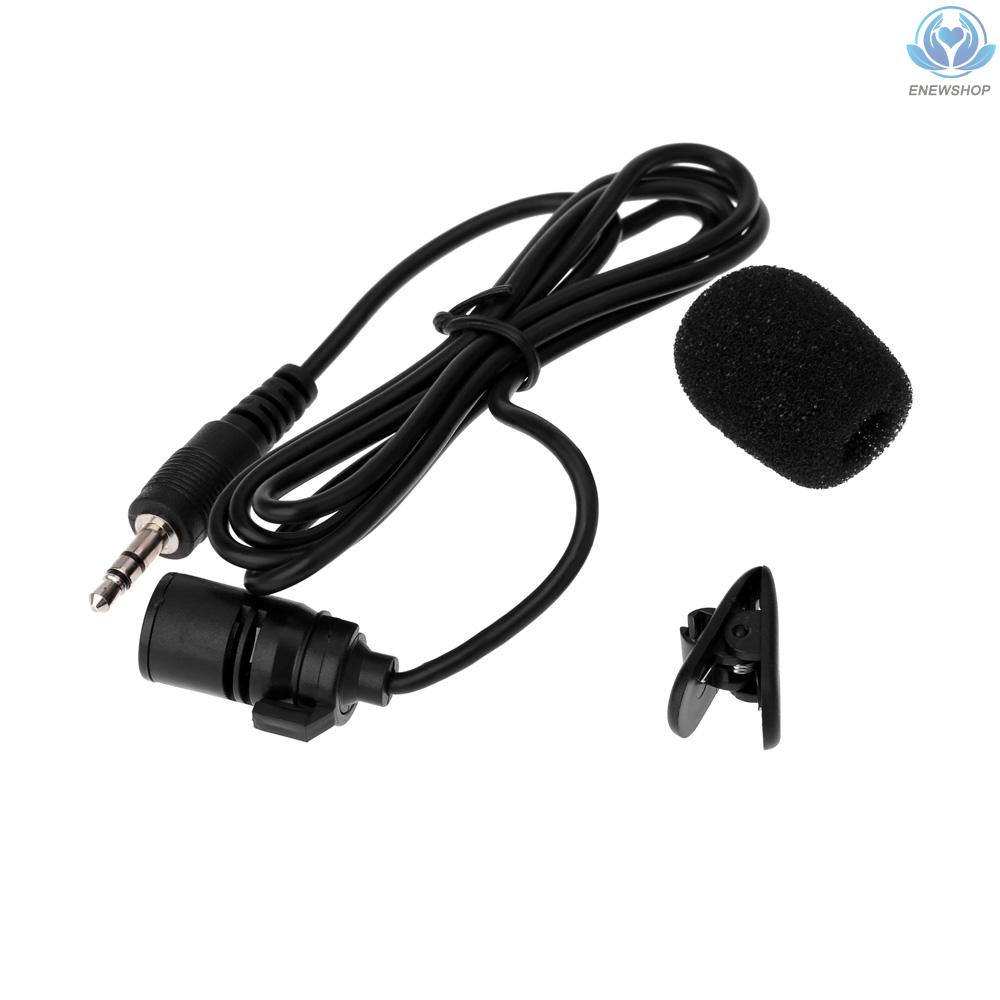 【enew】Lavalier Clip Metal Stereo Microphone 3.5mm with Collar Clip for Lound Speaker Computer PC Laptop