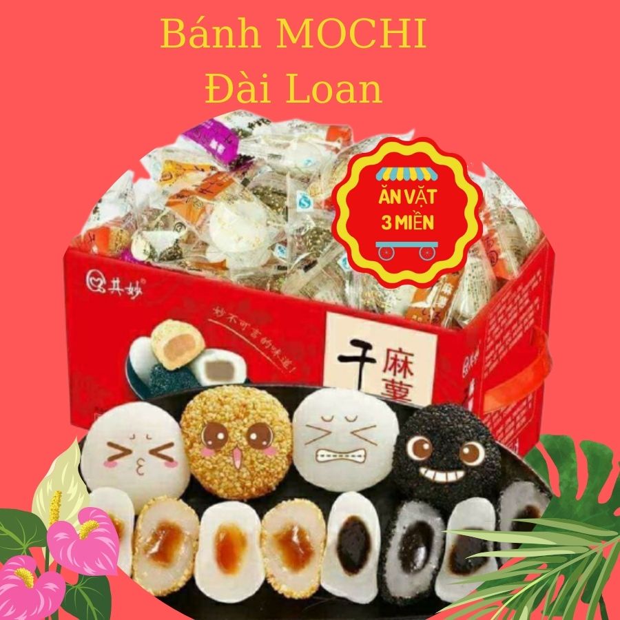 Bánh Mochi Đài Loan, Đồ ăn vặt nội địa Trung Quốc ,Bánh mochi đài loan mix 4 vị hai cô gái .