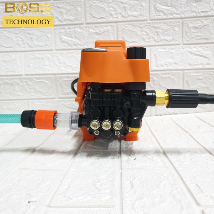 Máy rửa xe mini áp suất cao - Có chỉnh áp tặng kèm bình bọt và dây 15m ...