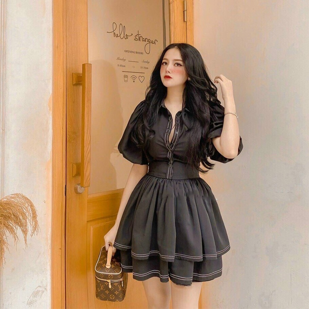 BONUCCI Đầm váy 2 tầng dự tiệc ( trắng, đen ) tôn dáng siêu xinh cho nàng thời trang nữ dạo phố dự tiệc | BigBuy360 - bigbuy360.vn