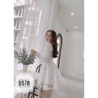 Bigsize Đầm ren hoa cúc D578