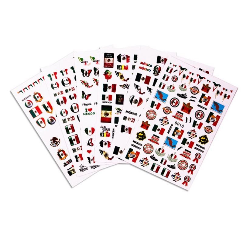 Set 6 / 12 Miếng Dán Trang Trí Móng Tay Họa Tiết Hoạt Hình 3D Xinh Xắn