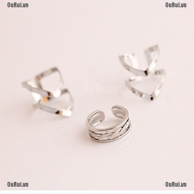 Bộ 3 Nhẫn Hợp Kim Thiết Kế Xinh Xắn Cho Nữ