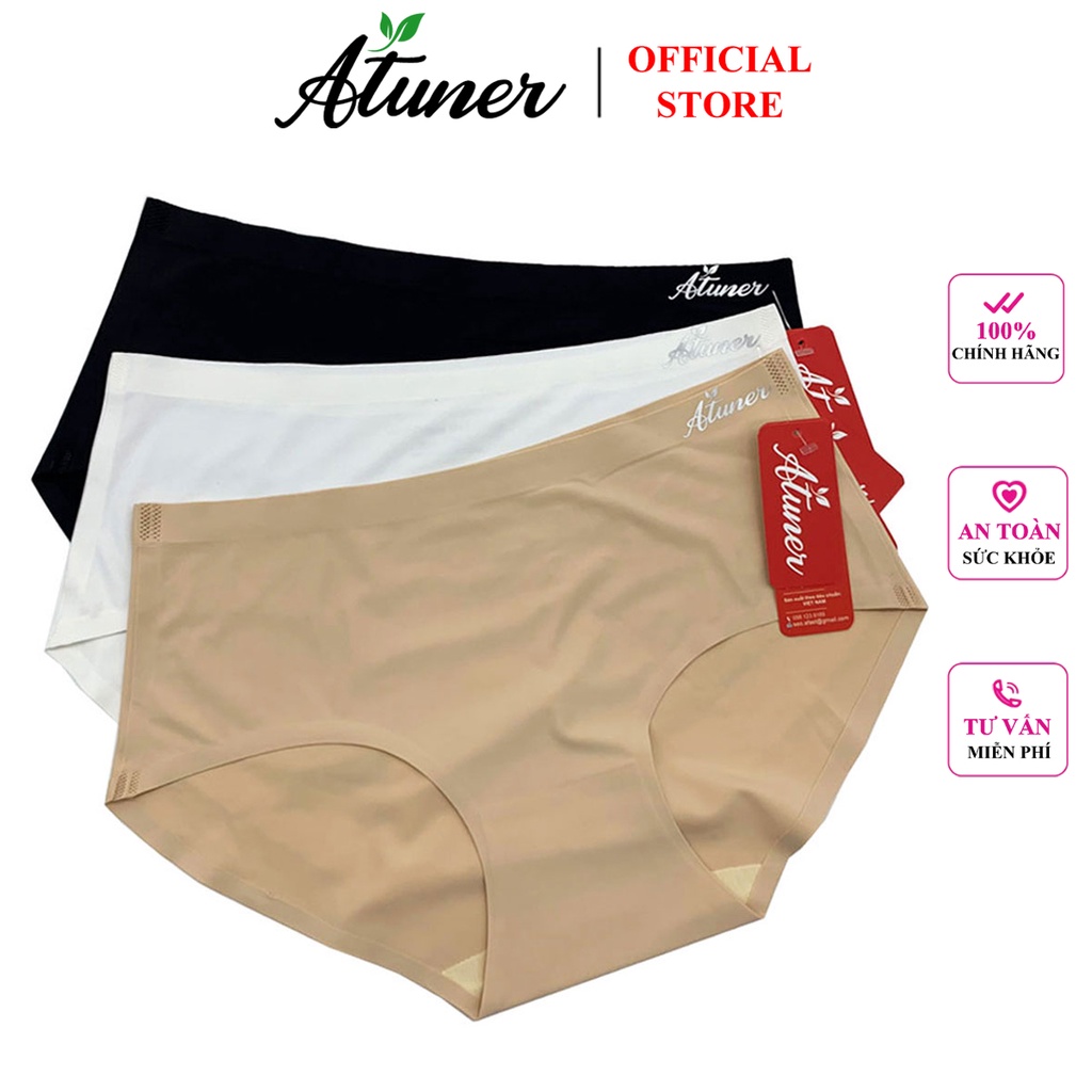 Combo 3 quần lót nữ không đường may cao cấp ATUNER QL003, Freesize (vòng mông 88-98cm)