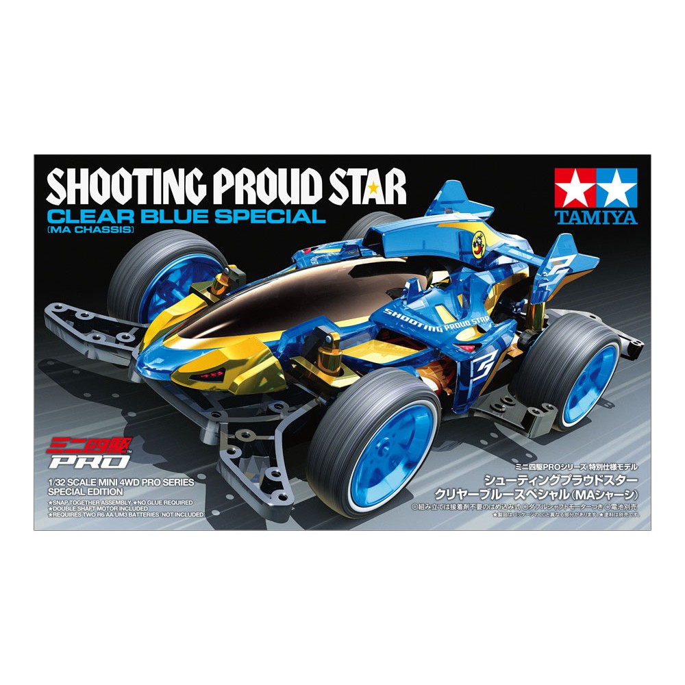 95573 Mô hình xe đua lắp ráp chạy bằng pin Mini 4WD SHOOTING PROUD STAR CLEAR BLUE SPECIAL