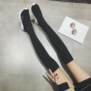 (Order) Giày bốt đùi nữ, boots len đơn giản cá tính