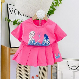 Set Bộ Váy công chúa Elsa xếp ly cho bé gái 1-5 tuổi