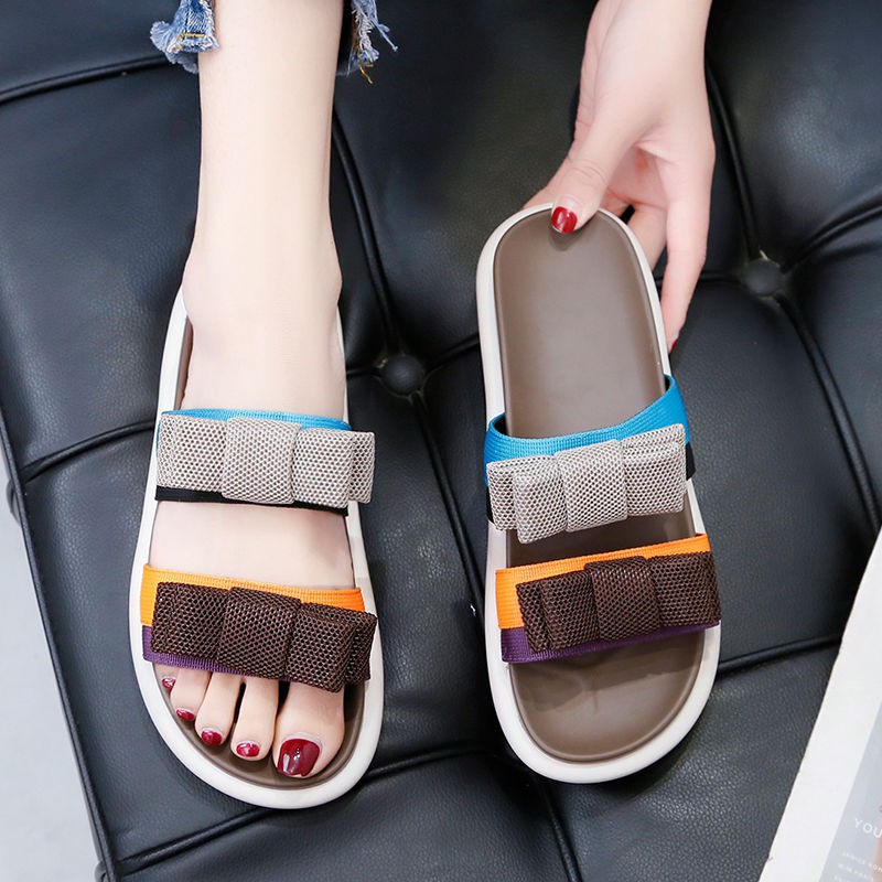 Dép nữ đính nơ siêu xinh đế tăng chiều cao phối màu bắt mắt | BigBuy360 - bigbuy360.vn