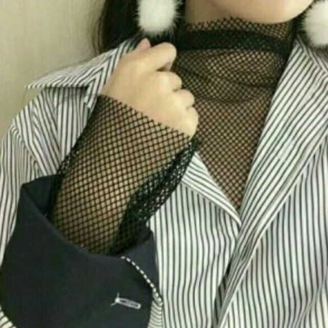 Áo lưới dài tay xuyên thấu