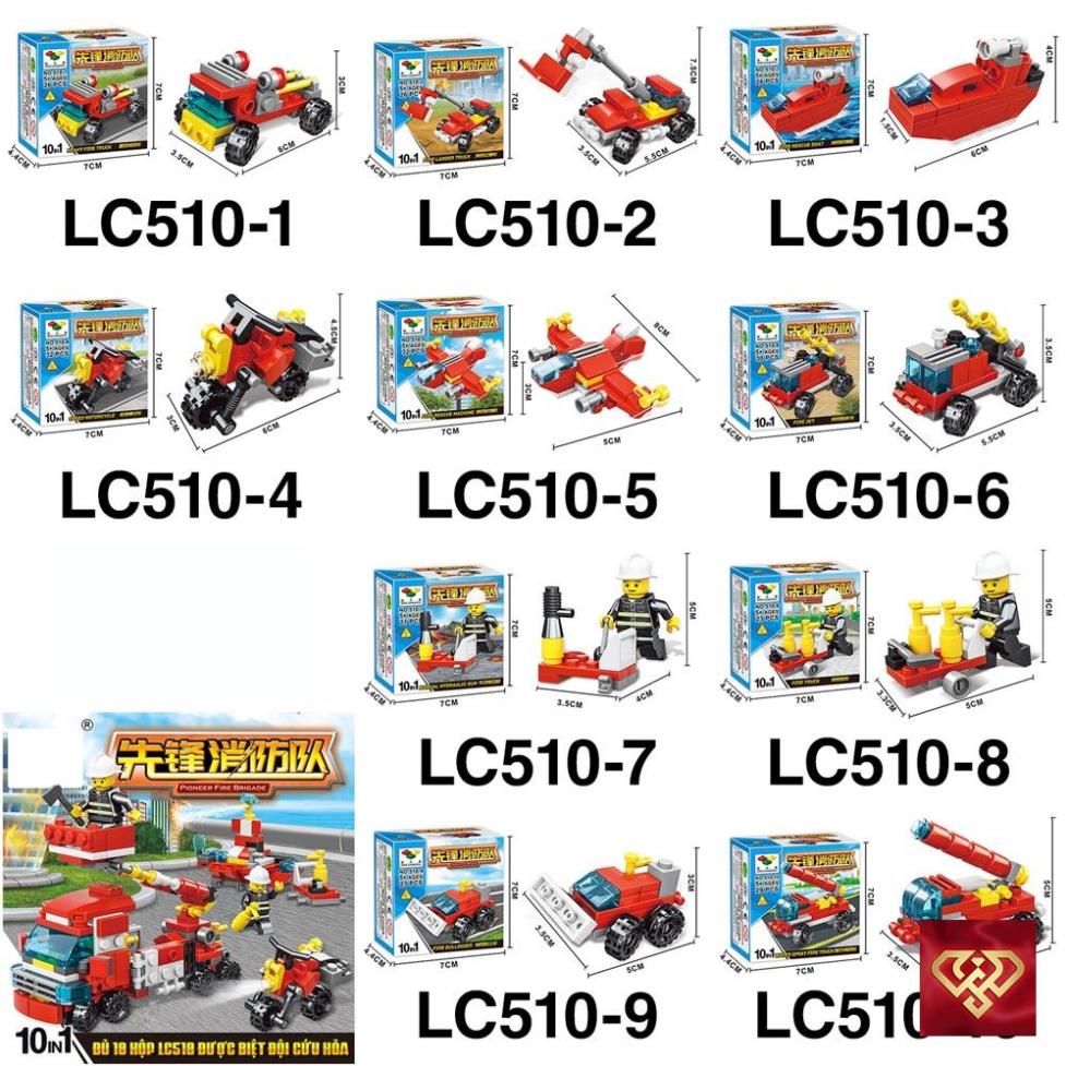 Đồ chơi Lego lắp ráp hình xe đua ô tô người máy xe tăng máy bay 10 in 1 bộ 2