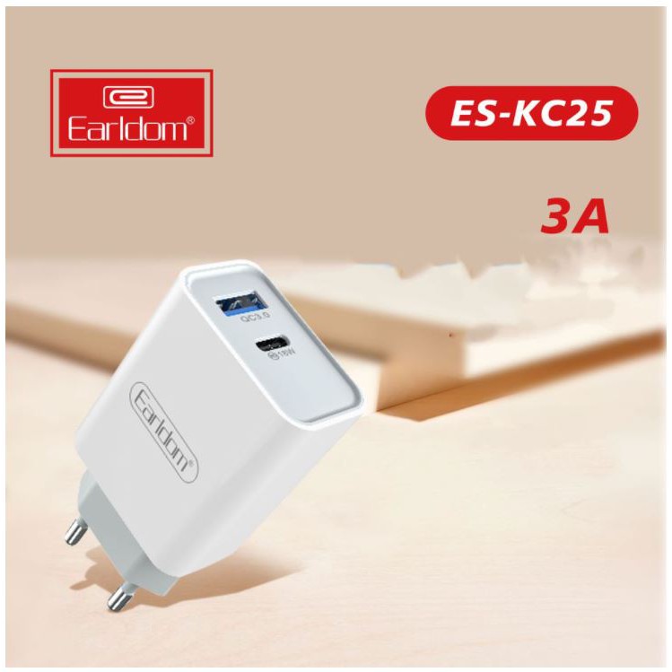 Bộ cáp sạc nhanh Earldom KC25 Sạc nhanh 18W với chân cắm phù hợp với mọi thiết bị